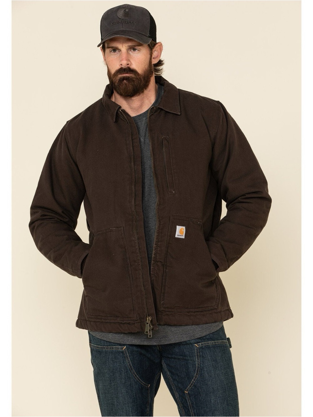CARHARTT MEN'S DUCK SHERPA LINED WORK COAT